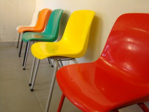 Série de 5 chaises enfants 1960