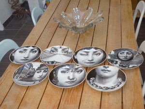 Série de 7 assssiettes Piero Fornasetti