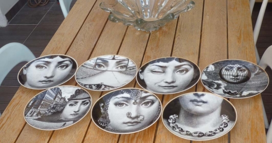 Série de 7 assiettes Piero Fornasetti