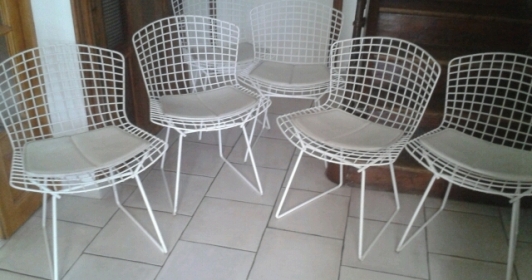 4 chaises Harry Bertoia édition Knoll