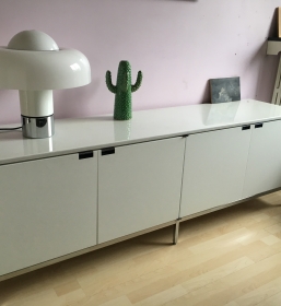 Sideboard enfilade Florence Knoll  marbre blanc