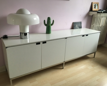 Sideboard enfilade Florence Knoll  marbre blanc