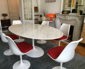 Ensemble table et chaises Saarinen édition Knoll