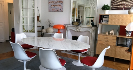 Ensemble table et chaises Saarinen édition Knoll