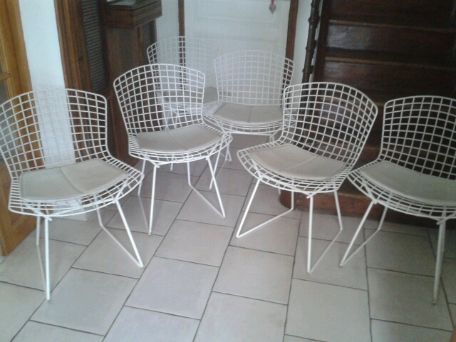 4 chaises Harry Bertoia édition Knoll